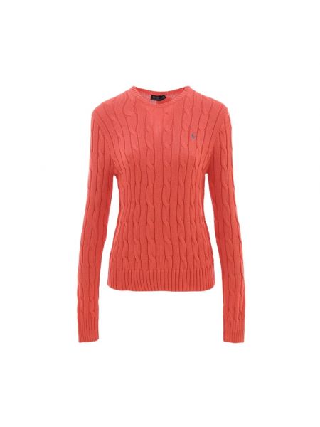 Dzianinowy sweter slim fit Polo Ralph Lauren czerwony