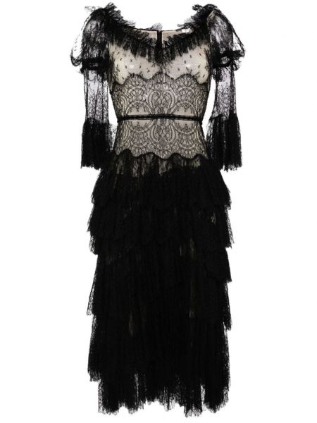 Прозрачна миди рокля Alexander Mcqueen Pre-owned черно