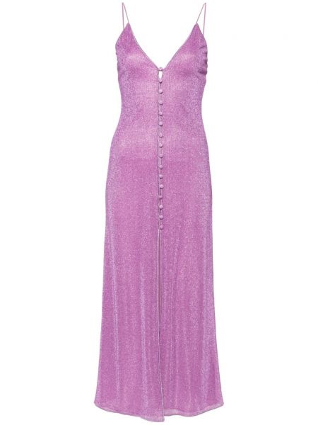 Dlouhé šaty s knoflíky Oseree fialové