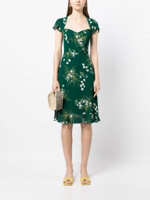 Mini kleita ar ziediem ar apdruku Reformation zaļš