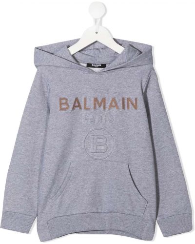 Trykt hettegenser for jenter Balmain Kids grå