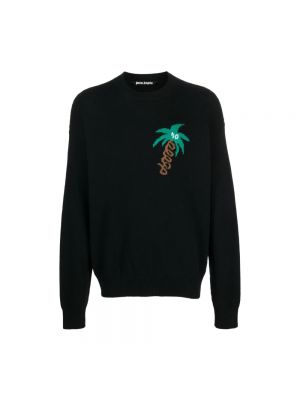 Dzianinowy sweter Palm Angels czarny