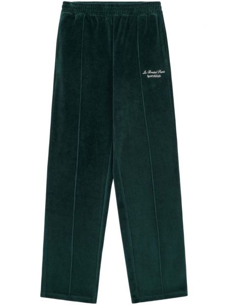 Velurové teplákové nohavice Sporty & Rich zelená