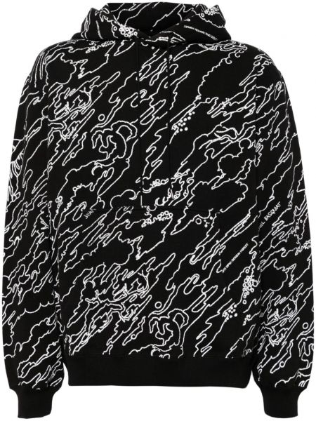 Βαμβακερός μακρύ φούτερ με σχέδιο Maharishi μαύρο