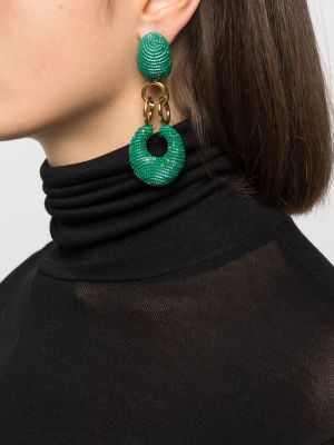 Boucles d'oreilles à boucle plaquées or Susana Vega vert