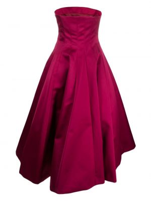 Plisované midi šaty Rochas růžové