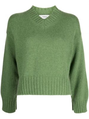 Zelený kašmírový svetr s výstřihem do v Pringle Of Scotland
