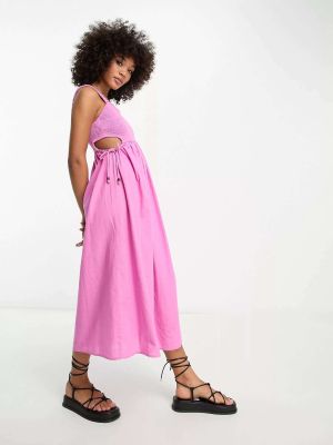 Розовое длинное платье River Island