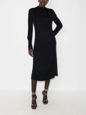 Sukienka midi z otwartymi plecami Tibi czarna