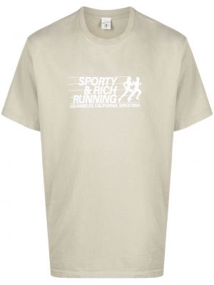 Βαμβακερή μπλούζα με σχέδιο Sporty & Rich γκρι