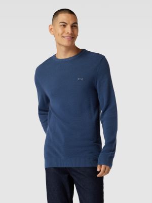 Dzianinowy sweter Gant niebieski
