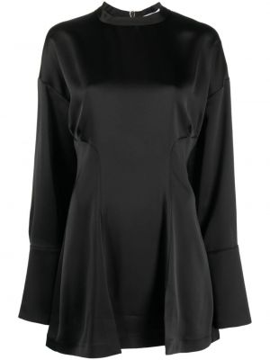 Сатенена блуза Genny черно