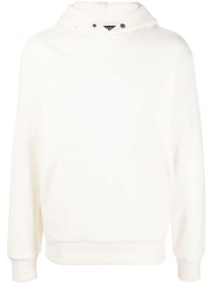 Bluza z kapturem z kaszmiru bawełniana z kieszeniami Zegna biała