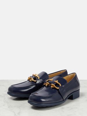 Kožené loafers Bottega Veneta modré