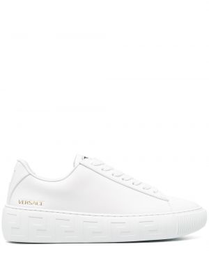 Sneakersy sznurowane koronkowe Versace białe