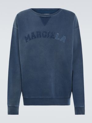 Bavlnená fleecová mikina Maison Margiela modrá