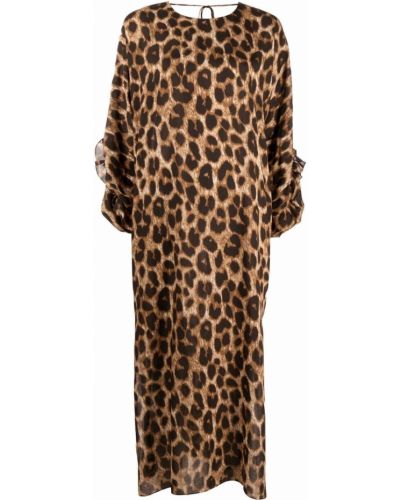 Vestido de tubo ajustado con estampado leopardo Parlor marrón
