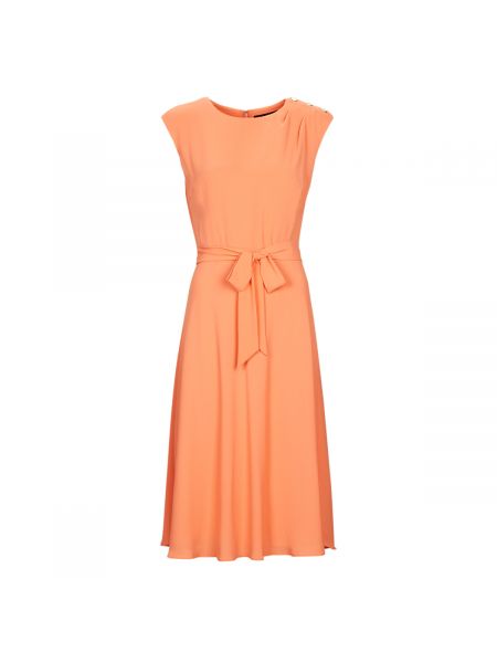 Sukienka midi Lauren Ralph Lauren pomarańczowa