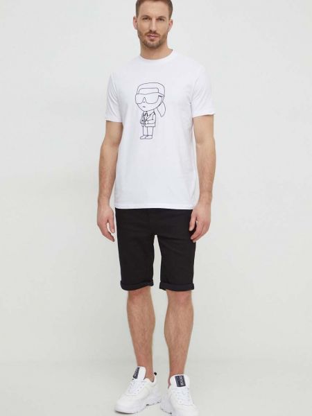Koszulka z nadrukiem Karl Lagerfeld biała