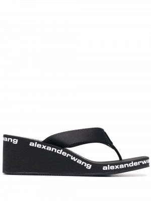 Sandalias con cuña con estampado Alexander Wang negro