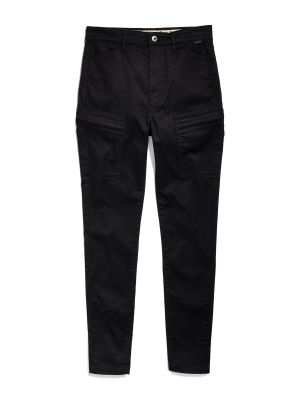 Jednofarebné bavlnené skinny nohavice s vysokým pásom G-star Raw - čierna