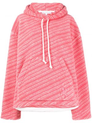 Flisas siuvinėtas džemperis su gobtuvu Jw Anderson rožinė