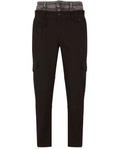 Ravne hlače Dolce & Gabbana črna
