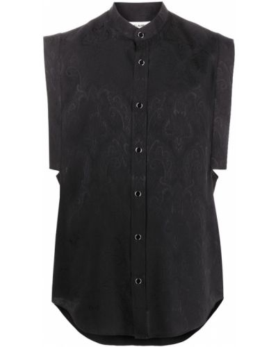 Αμάνικο πουκάμισο με σχέδιο Saint Laurent μαύρο