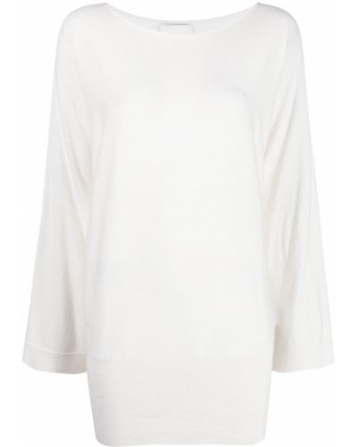 Jersey de tela jersey con escote barco Allude blanco