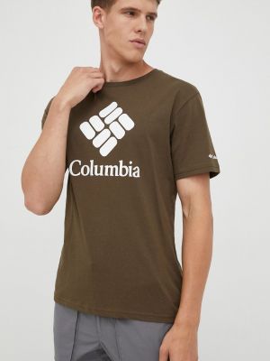 Тениска с дълъг ръкав с принт Columbia зелено