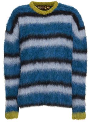Pruhovaný sveter z alpaky Brain Dead modrá
