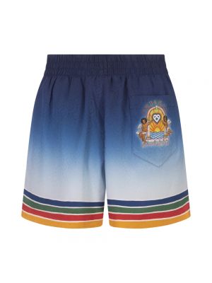Pantalones cortos de seda a rayas Casablanca azul
