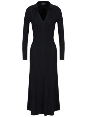 Midi šaty s výstrihom do v Armani Exchange čierna