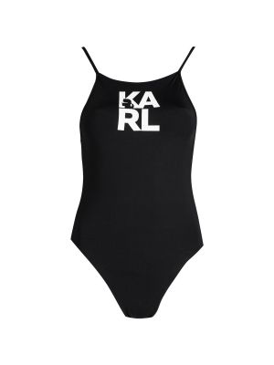 Plavky s potlačou Karl Lagerfeld čierna