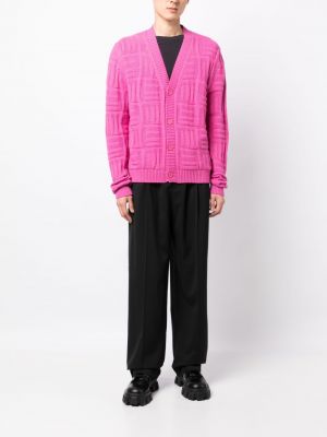 Cardigan en tricot à imprimé Ambush rose