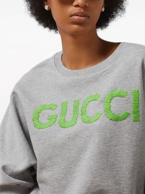 Medvilninis siuvinėtas džemperis Gucci
