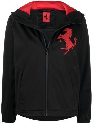 Klasická bunda na zip s kapucí Ferrari - černá