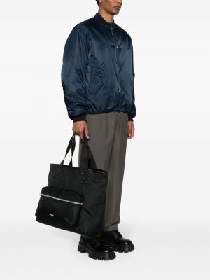 Shopper kabelka na zip s kapsami Sacai černá