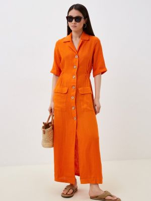 Платье-рубашка мадам т Оранжевое