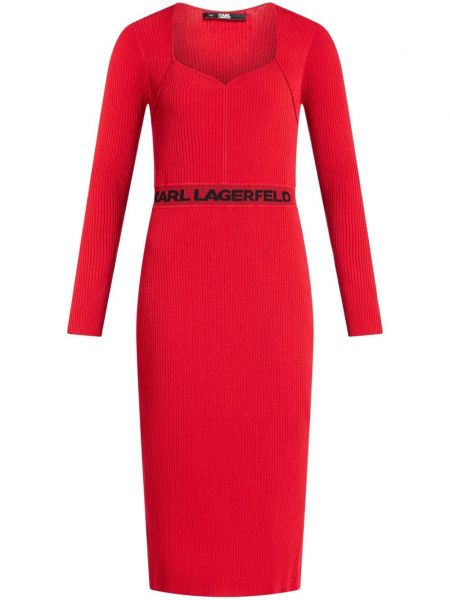 Midi obleka Karl Lagerfeld rdeča