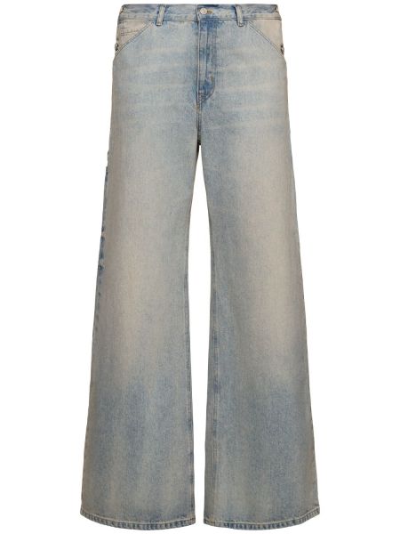 Bavlněné džíny relaxed fit Courrèges modré