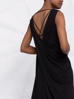 Drapované večerní šaty bez rukávů Alberta Ferretti černé