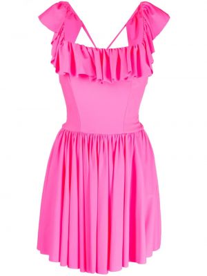Плисирана мини рокля Amen розово