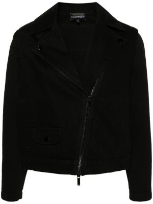 Džínová bunda na zip Emporio Armani černá