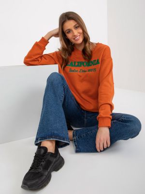 Brīva piegriezuma kapučdžemperis ar uzrakstiem Fashionhunters oranžs