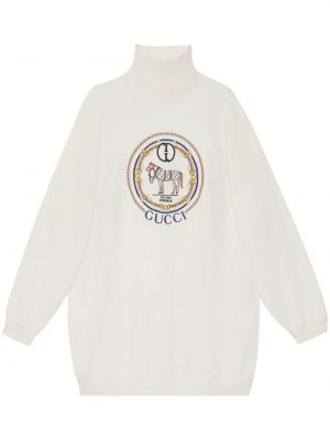 Jersey sweatshirt mit stickerei Gucci weiß