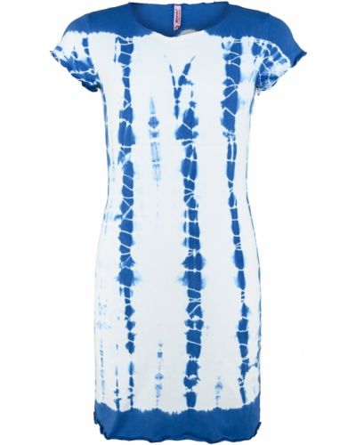 Bavlnené priliehavé šaty s okrúhlym výstrihom Blue Effect - modrá