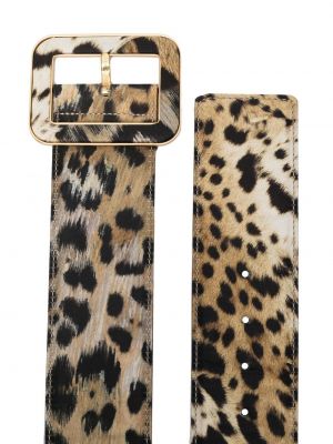 Leopardí kožený pásek s potiskem Roberto Cavalli