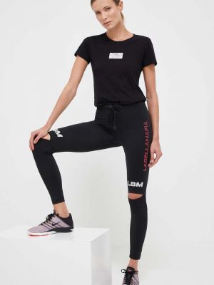 Spodnie sportowe z nadrukiem Labellamafia czarne