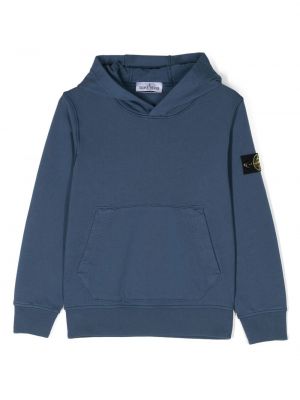 Hoodie för tjejer Stone Island Junior blå